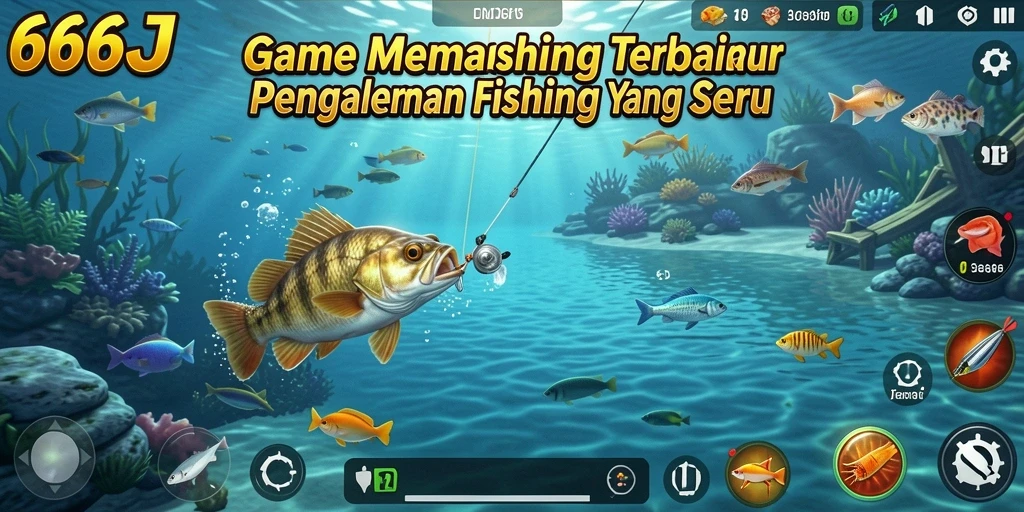 Tampilan gameplay 666J menampilkan berbagai lokasi memancing yang menakjubkan.