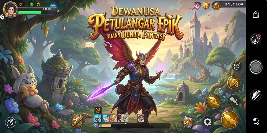 Screenshot gameplay DEWANUSA menampilkan petualangan seru di dunia fantasi.