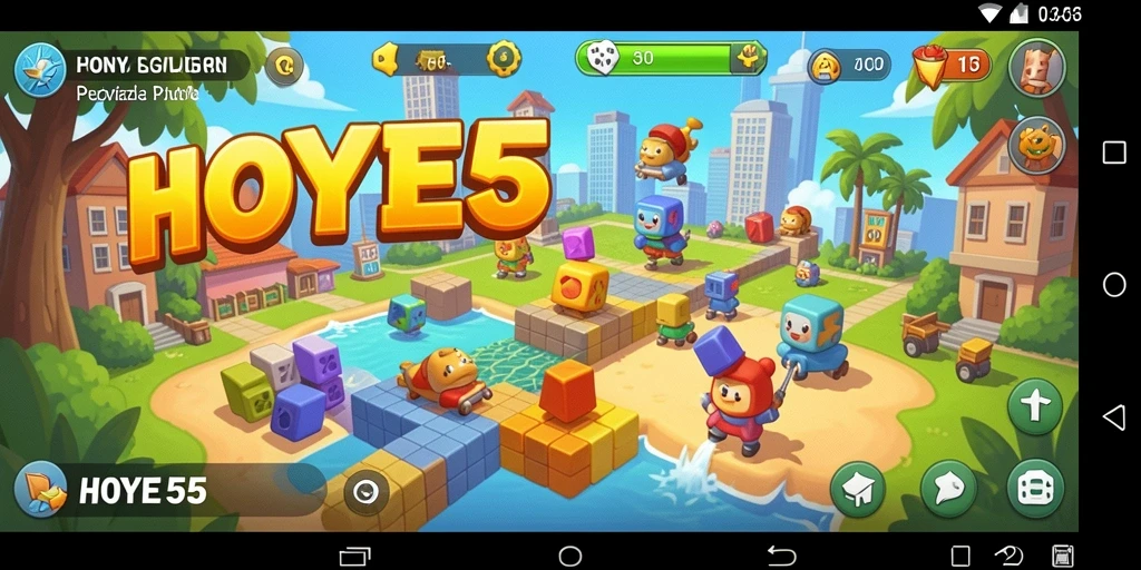 Screenshot HOYE55 menampilkan gameplay seru dan menantang di level puzzle.