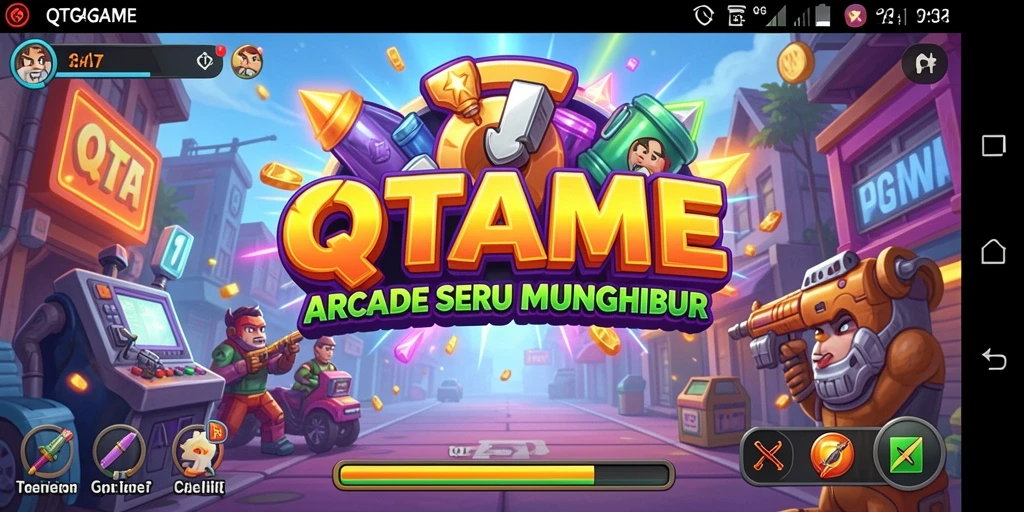 Tampilan gameplay QTGAME yang menarik dan penuh warna.