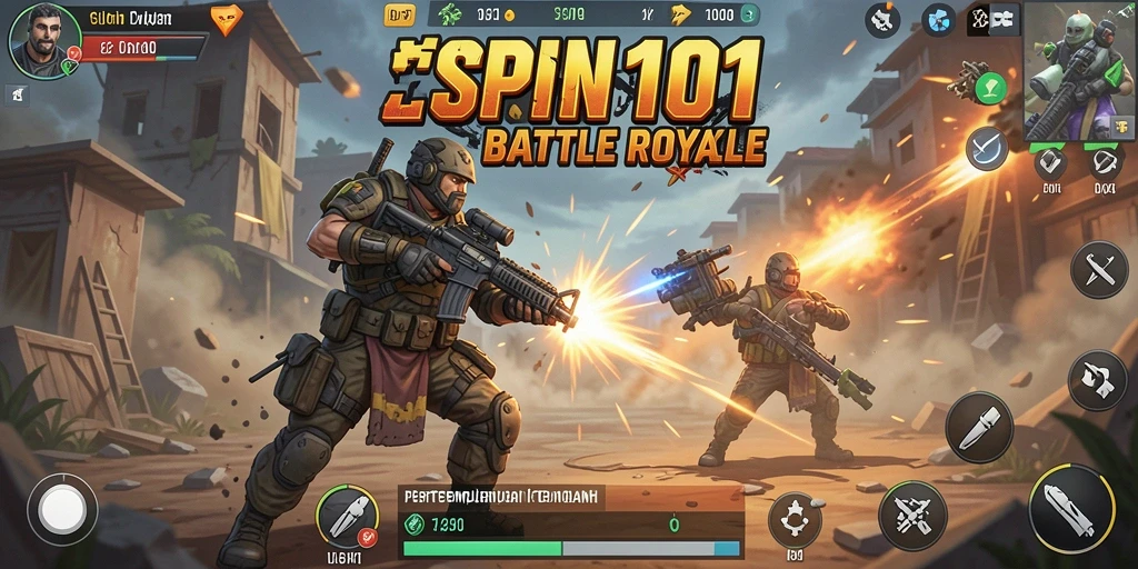 Gameplay SPIN101 yang mendebarkan dalam mode Battle Royale.